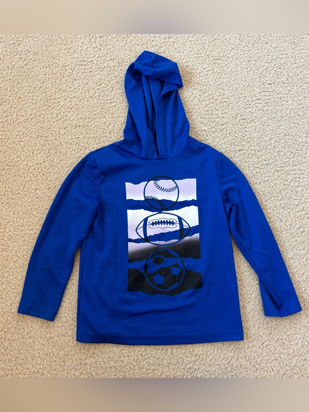 Jumping Beans Kids Blue Athletic Hoodie Top with Sports Graphic Size 6